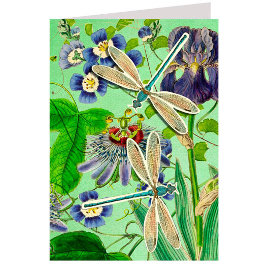 Dragonfly and Blossoms Botanical Pop-Up Card ~ England